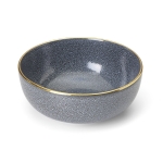 Panthera Indigo Bowl 10\  10” Diameter x 4.25” Height 
Indigo finish with 24k gold edge
Dishwasher safe; not microwave safe.
